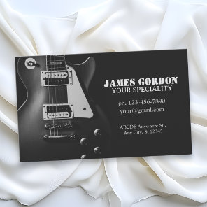 Monochrome electric guitar business card