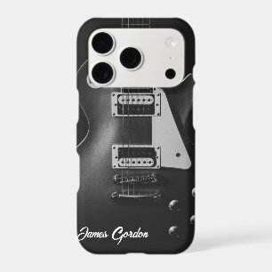 Monochrome electric guitar personalized iPhone 17 pro case