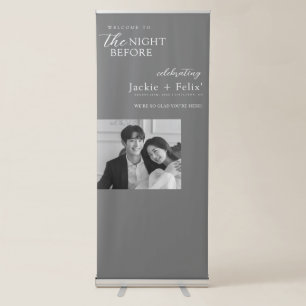 Monochrome Elegance Custom Rehearsal Dinner Retractable Banner