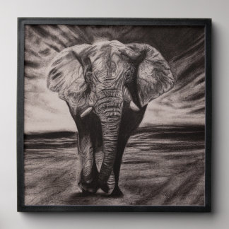 Monochrome elephant design tile
