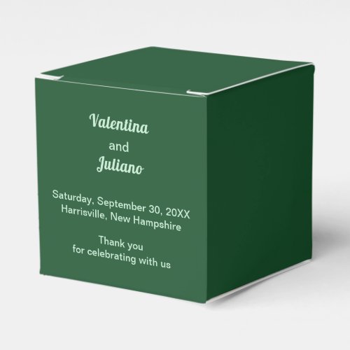 Monochrome Emerald Green Wedding Small Favor Box