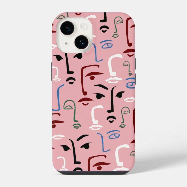 Monochrome Faces Iphone Case (Back)