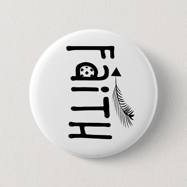 Monochrome Faith Tribal Arrow Button (Front)