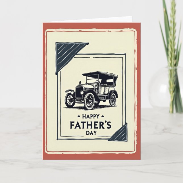 Monochrome Fathers Day Motorcard Card (Front)