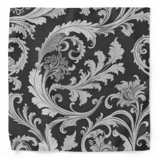Monochrome Fleur Antique Pattern Bandana