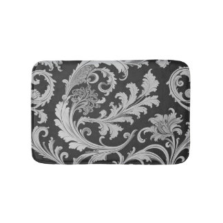 Monochrome Fleur Antique Pattern  Bath Mat