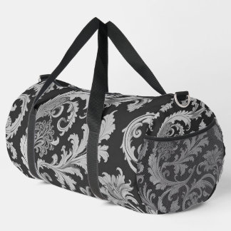 Monochrome Fleur Antique Pattern  Duffle Bag