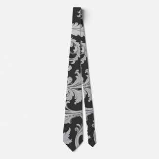 Monochrome Fleur Antique Pattern  Neck Tie