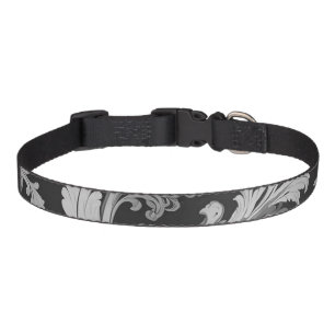 Monochrome Fleur Antique Pattern Pet Collar
