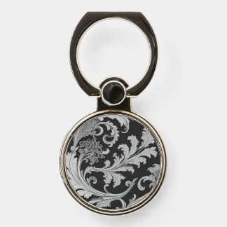 Monochrome Fleur Antique Pattern  Phone Ring Stand