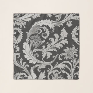 Monochrome Fleur Antique Pattern  Scarf