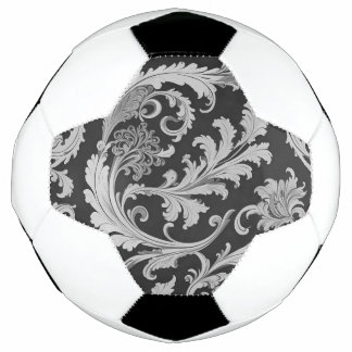 Monochrome Fleur Antique Pattern Soccer Ball