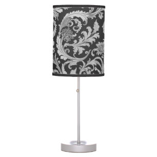 Monochrome Fleur Antique Pattern Table Lamp