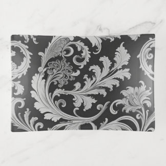 Monochrome Fleur Antique Pattern  Trinket Tray