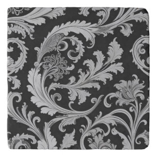Monochrome Fleur Antique Pattern  Trivet