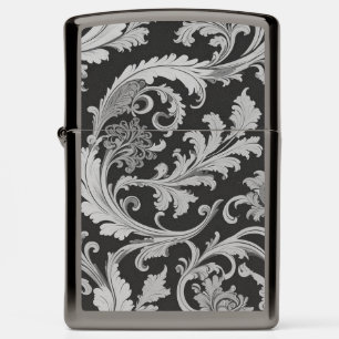 Monochrome Fleur Antique Pattern  Zippo Lighter