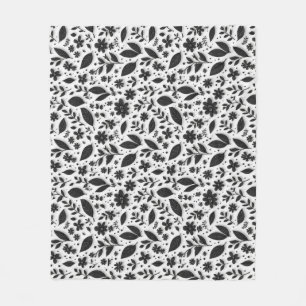 🌸 Monochrome Floral Cozy Minimal Home Style 🌿 Fleece Blanket