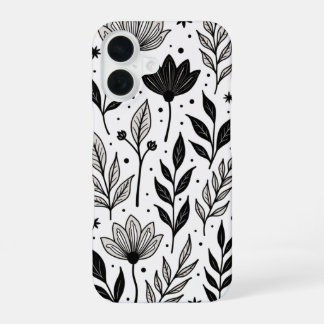 "Monochrome Floral Elegance: A Vintage-Inspired iPhone 16 Case