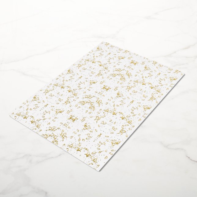 Monochrome Floral Pattern – Elegant Seamless Art Foil Invitation (Rotated)