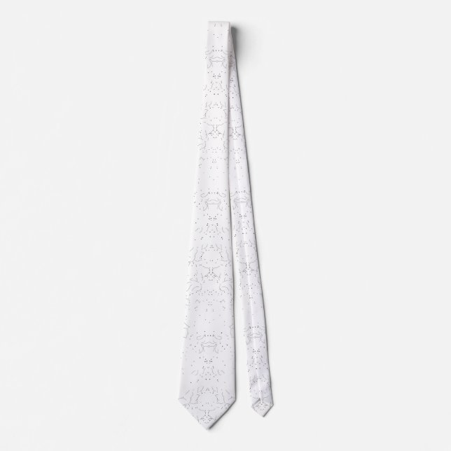 Monochrome Floral Pattern – Elegant Seamless Art Neck Tie (Front)