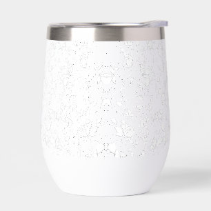 Monochrome Floral Pattern – Elegant Seamless Art Thermal Wine Tumbler