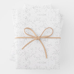 Monochrome Floral Pattern – Elegant Seamless Art Wrapping Paper Sheets