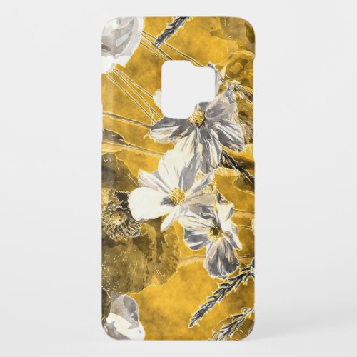 Monochrome Floral Watercolor Poppies Pattern Case_Mate Samsung Galaxy S9 Case