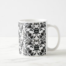 Monochrome Florals Pattern Mug