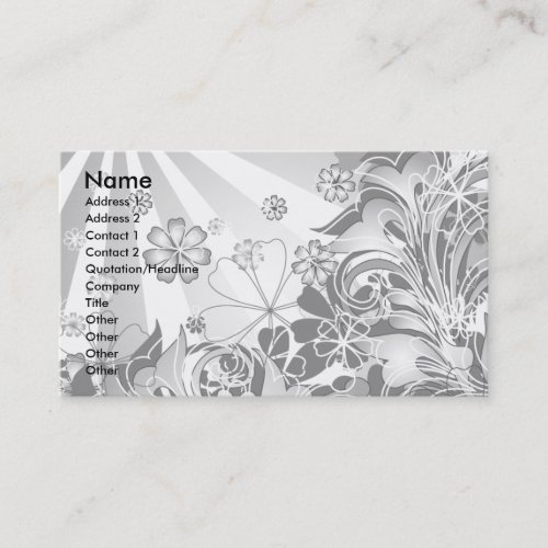 monochrome flowers_card business cards