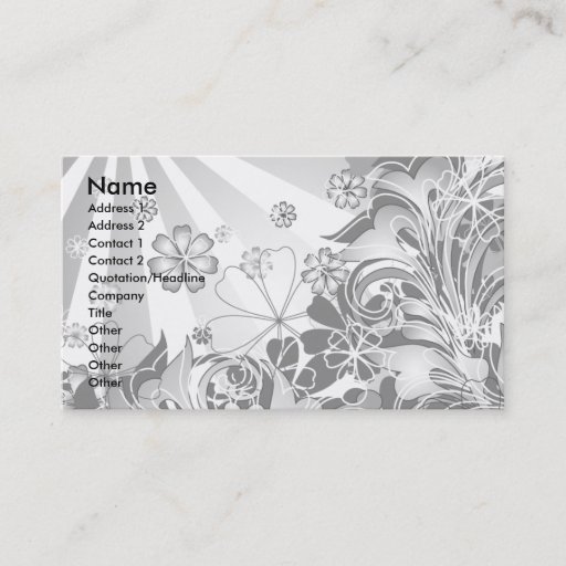 Customizable monochrome flowers_card business cards