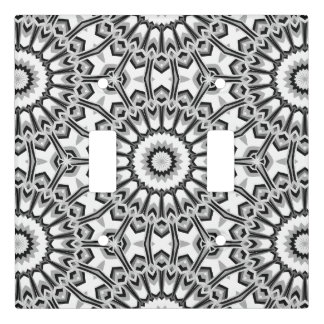 Monochrome Geometric Mandala Bloom Light Switch Cover