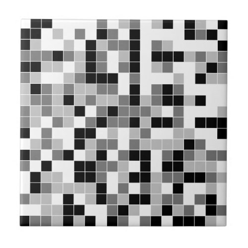 Monochrome Geometric Pattern Ceramic Tile