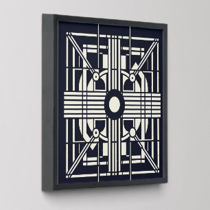 Monochrome Geometric Symmetry – Abstract Line & Ci Peel And Stick Photo Tile