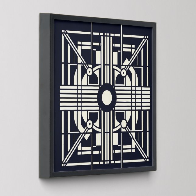 Monochrome Geometric Symmetry – Abstract Line & Ci Peel And Stick Photo Tile (Angled)
