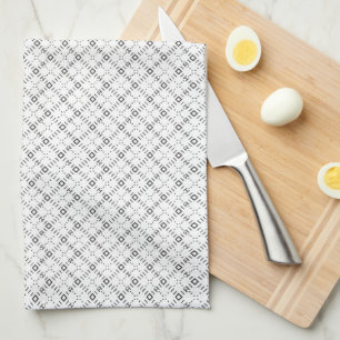 Monochrome Geometric Texture Seamless Diamond Look Kitchen Towel