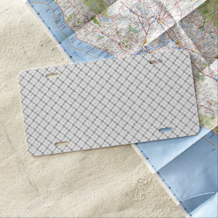 Monochrome Geometric Texture Seamless Diamond Look License Plate