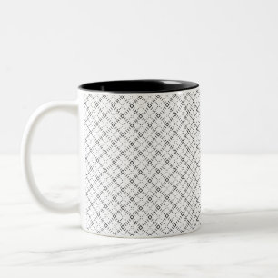 Monochrome Geometric Texture Seamless Diamond Look Two-Tone Coffee Mug
