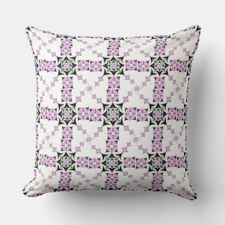 Monochrome Geometric Waves" Throw Pillow