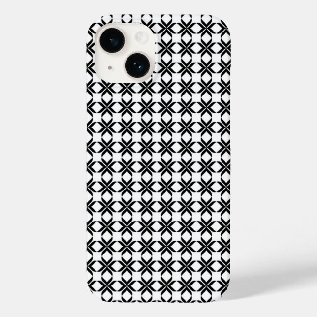 ✨ Monochrome Geometry Flow Black & White Abstract Case-Mate iPhone Case (Back)