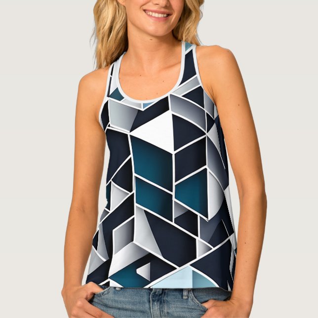 Monochrome Geometry Tank Top (Front)