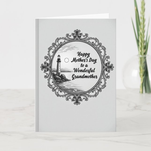 Monochrome Grandmothers Day Card (Front)