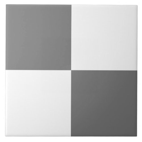 Monochrome Gray White Checkered Ceramic Tile