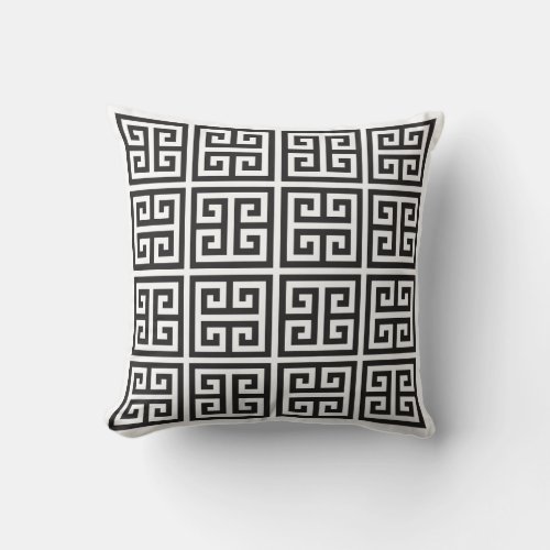 Monochrome Greek Chic Geometric Cushion