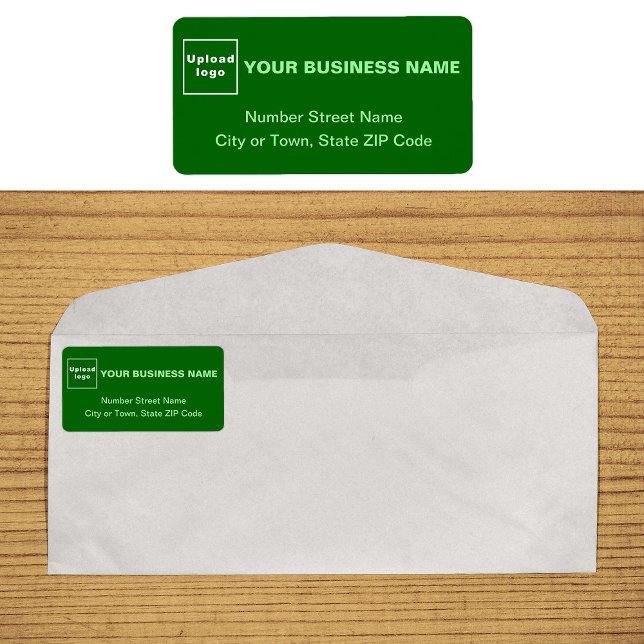 Monochrome Green Business Address Label (Monochrome green business address label on envelope)