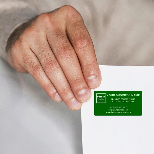 Monochrome Green Business Brand on Address Label