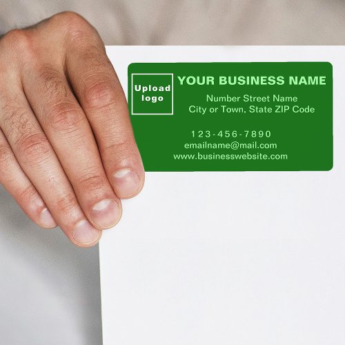 Monochrome Green Business Brand on Shipping Label