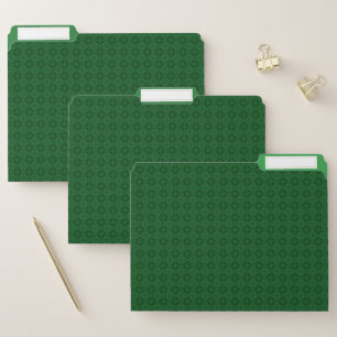 Monochrome green elegant geometric pattern. file folder