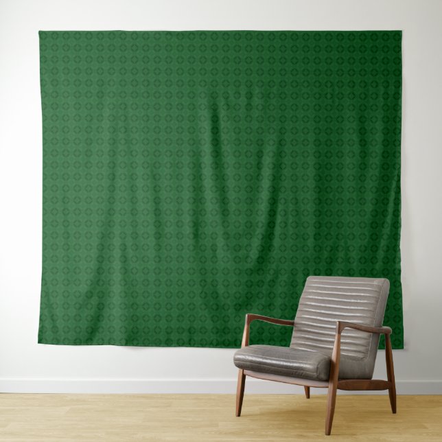 Monochrome green elegant geometric pattern. tapestry (In Situ (Horizontal))