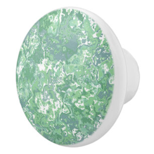 Monochrome Green Marble Ceramic Knob