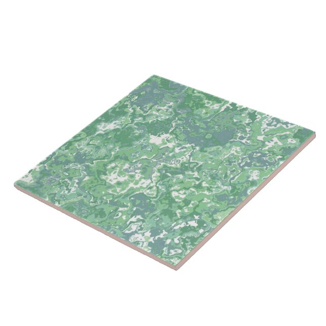 Monochrome Green Marble Ceramic Tile (Side)